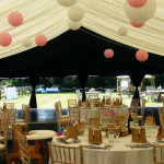Fully lined, fitted and furnished marquee