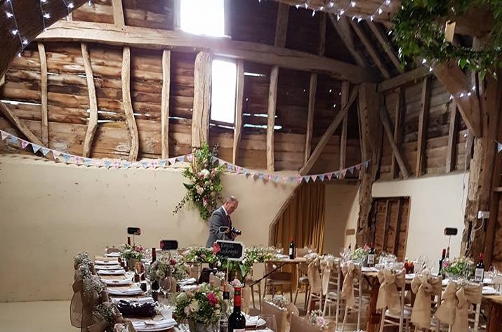 Barn Weddings and Furniture Hire Marquee with bunting